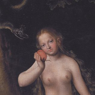 Cranach tentation d'Eve et Adam détail Eve.jpg